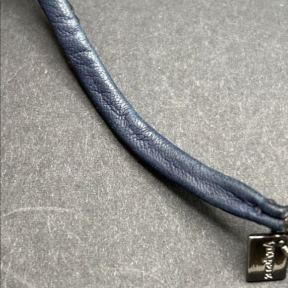 Vita Fede Multicolor Chain Navy Leather Wrap Bracelet - Picture 4 of 5